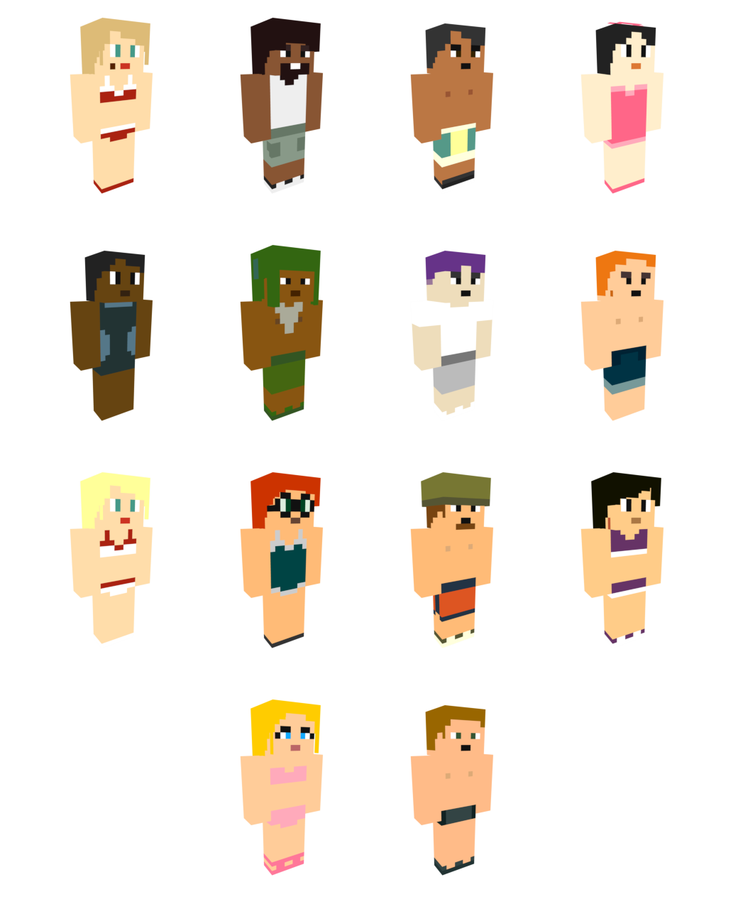 Total Drama Minecraft 3rd Gen Swimwear by cahenry12 on DeviantArt