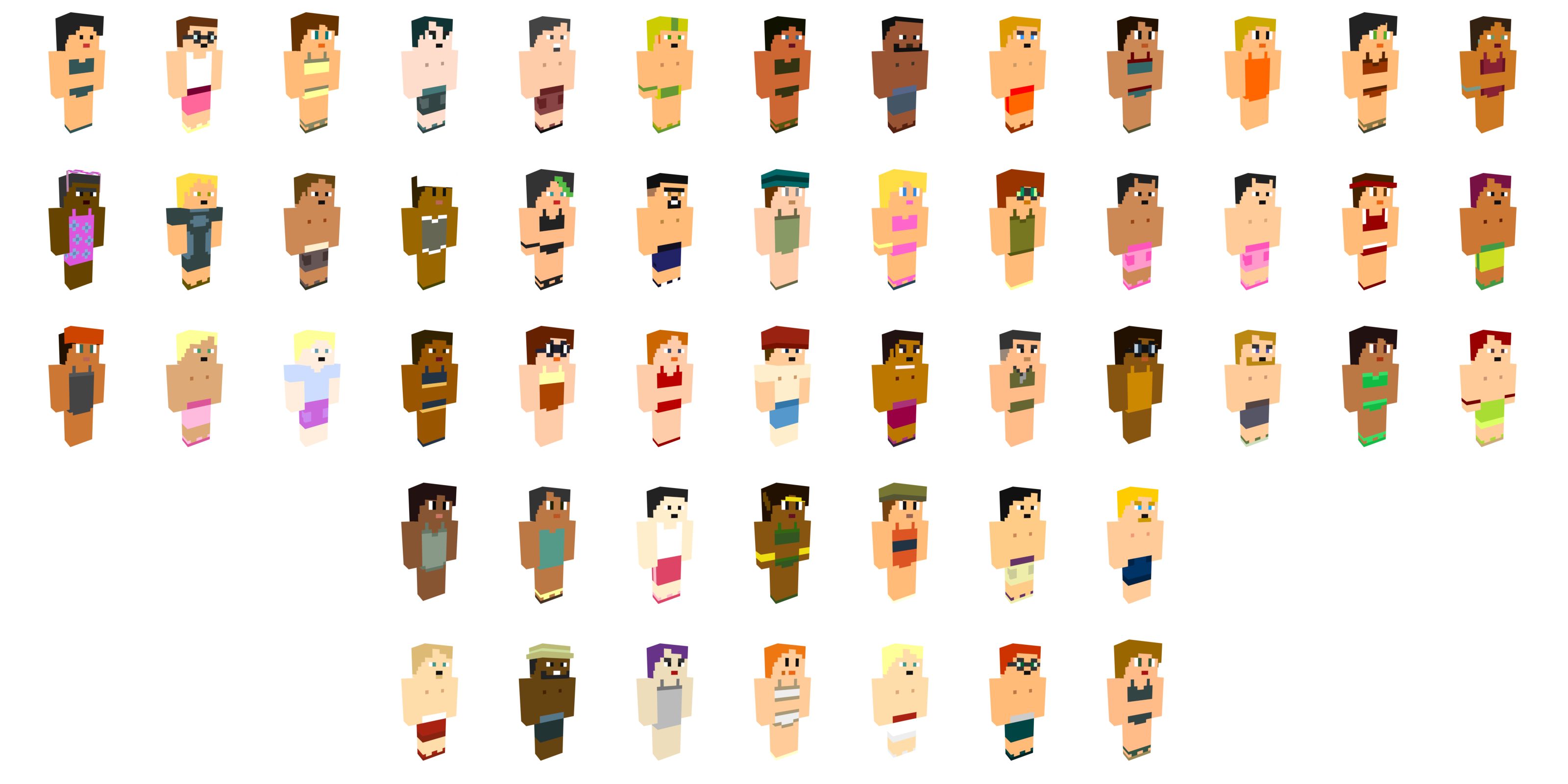 Total Drama Minecraft Genderbend Swimwear by cahenry12 on DeviantArt