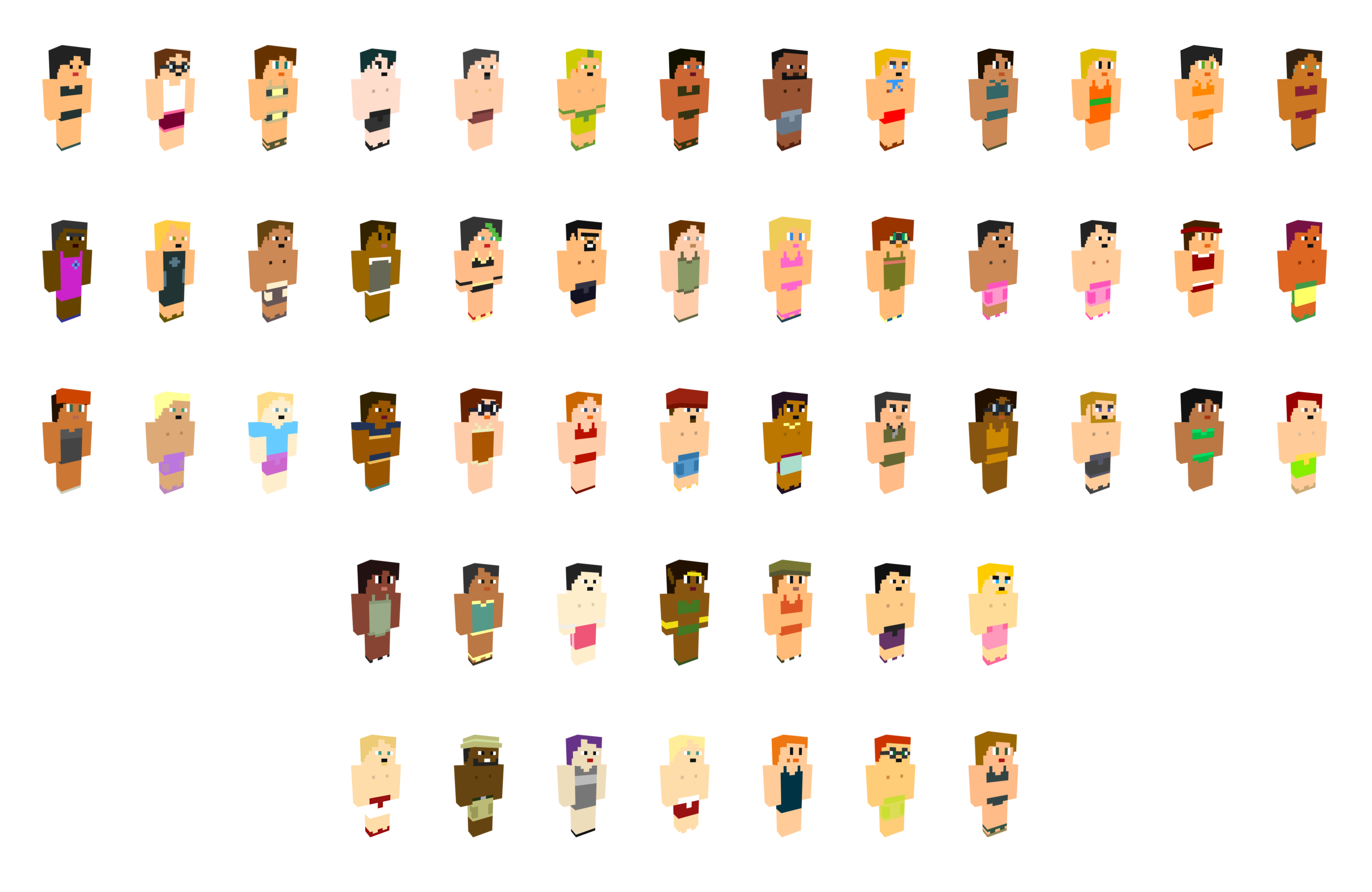 Total Drama Minecraft Genderbend Swimwear by cahenry12 on DeviantArt