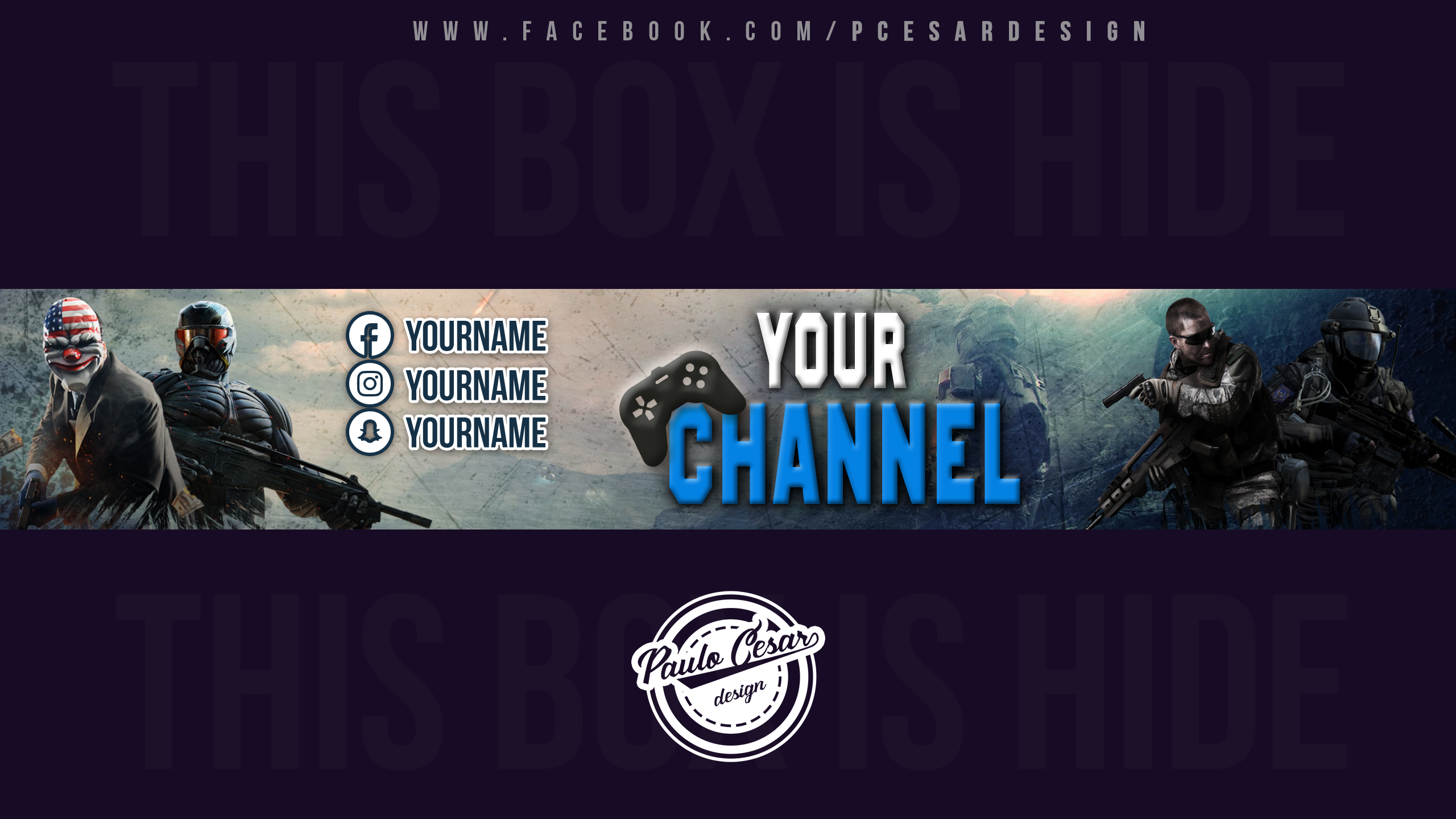 Gaming Youtube Banner PSD Template by pcesardesign on DeviantArt