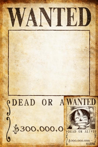 Clear One Piece Wanted Poster 300,000,000 by JoeyRex on DeviantArt