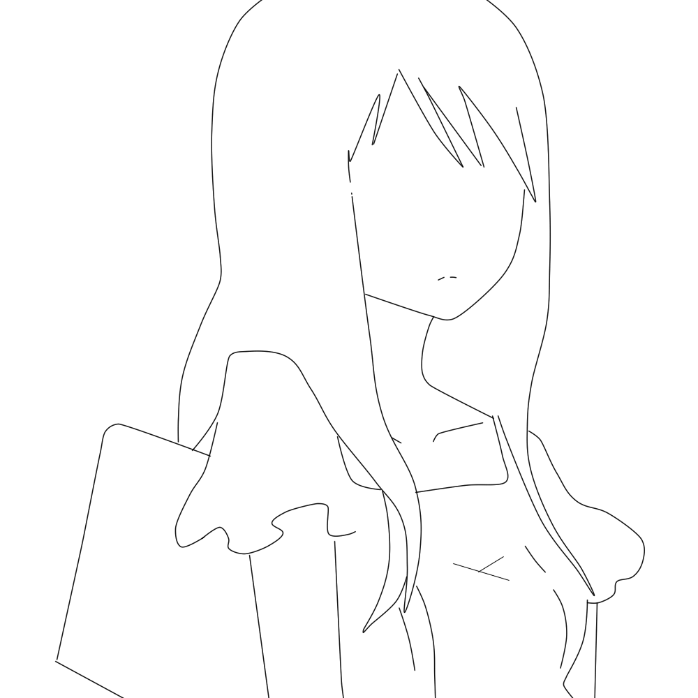 FREE line-art ! Feel free to use (Anime girl)