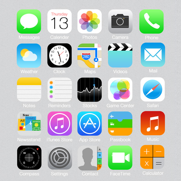 All of iOS 7 's icons Beta 1 [PSD]