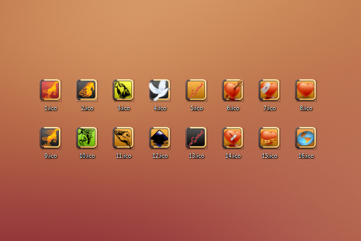 16 Icons Png and Ico format