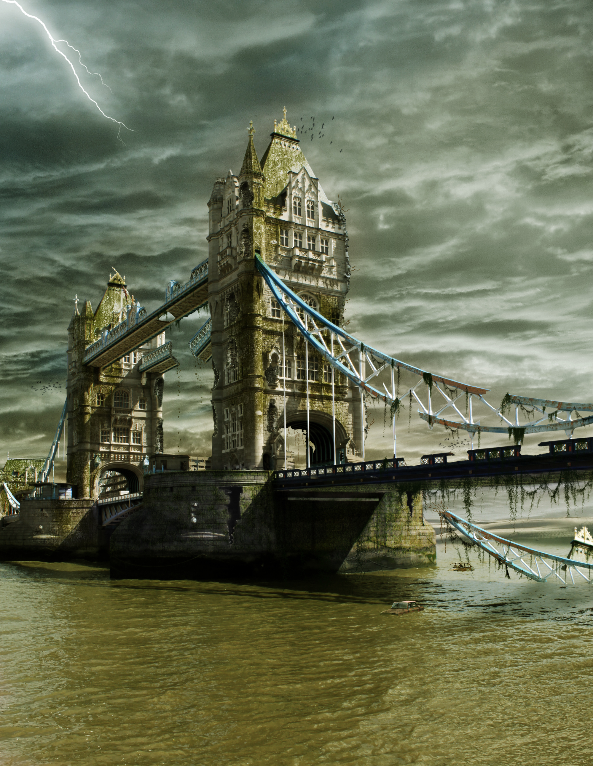 Ruins of Tower Bridge + .PSD