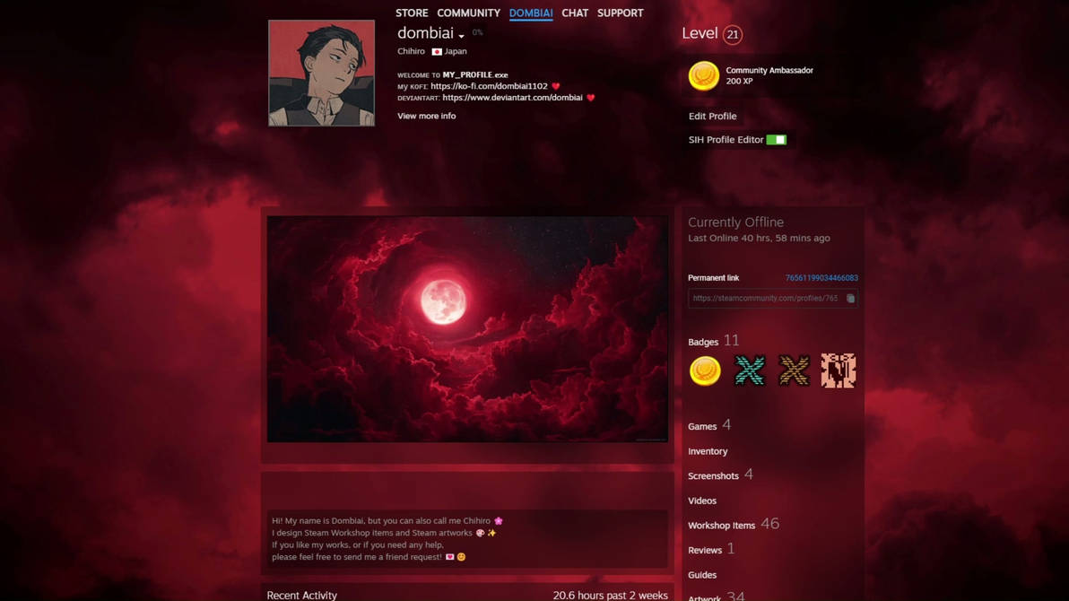 Featured Artwork - Workshop | Red Moon by JustPing on DeviantArt