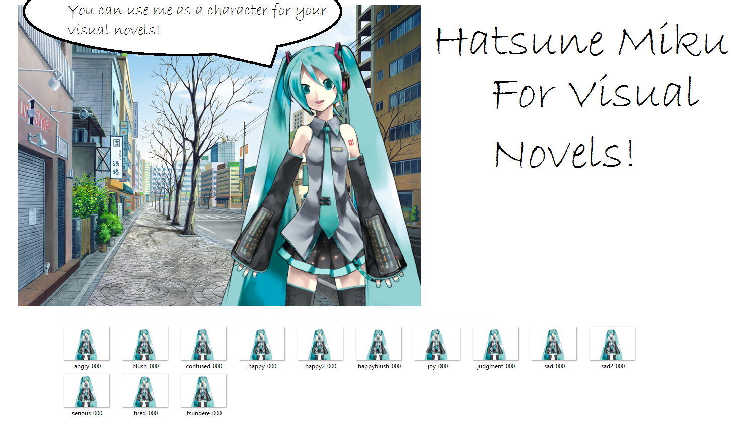Miku Portrait Pack for Visual Novel by FreezyChan-3Dreams on DeviantArt