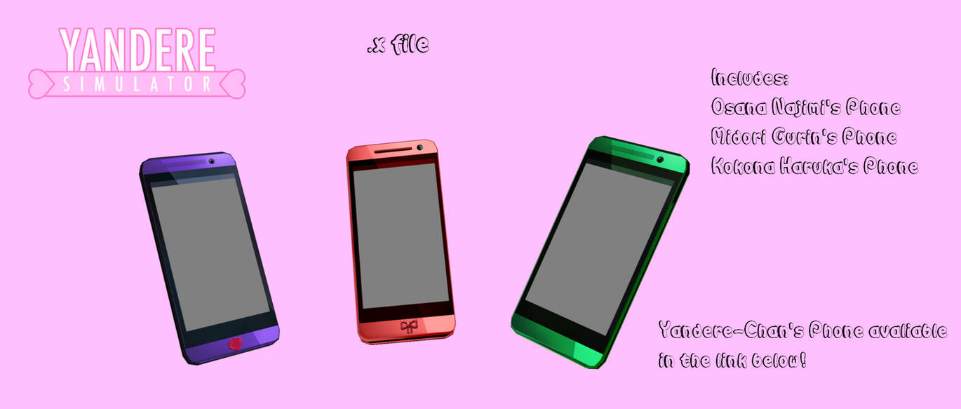 [MMD DL] Yandere Simulator Phone Pack by FreezyChan-3Dreams on DeviantArt