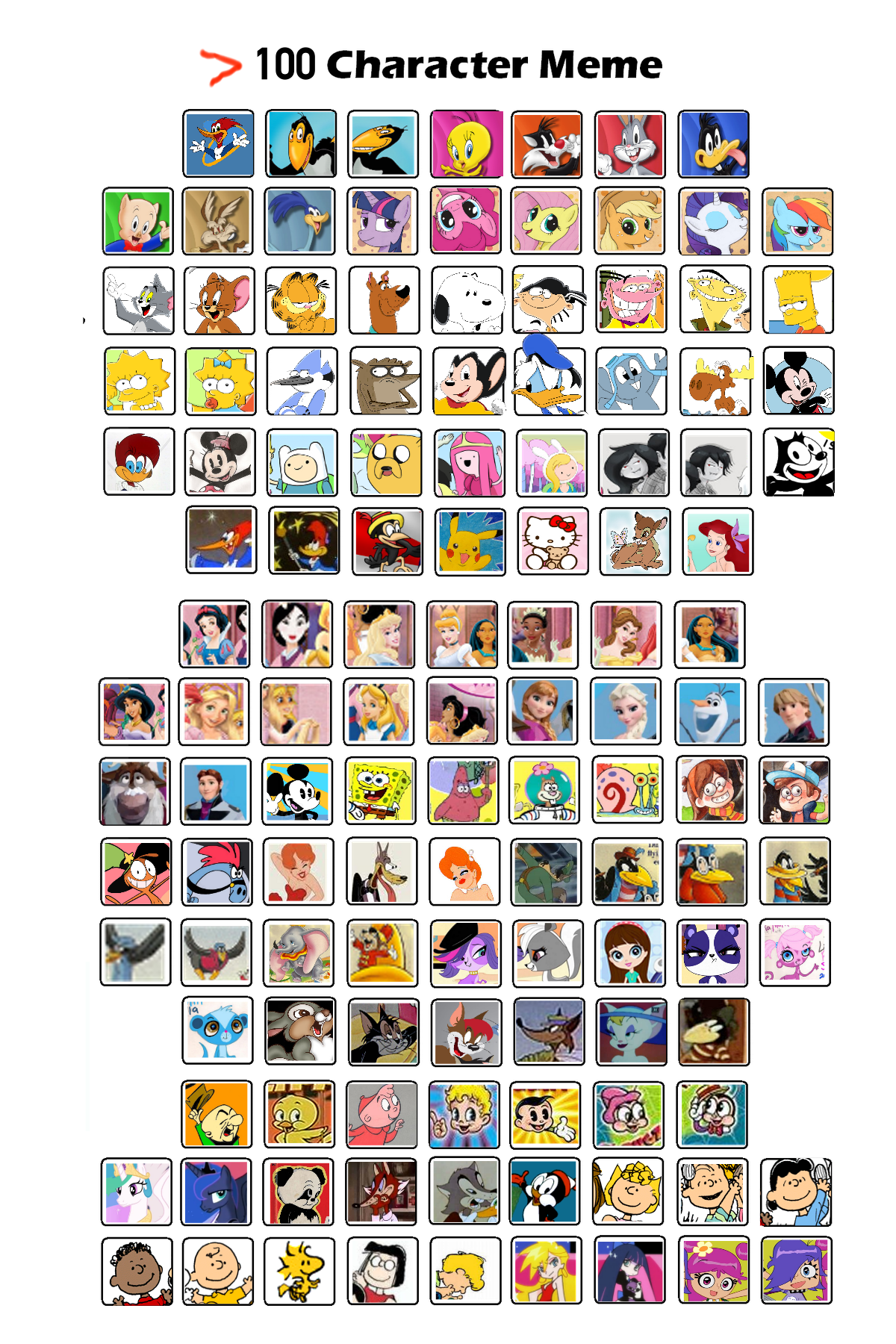 125 Cartoon Character Meme by SweetAeroBaby87 on DeviantArt 125 Cartoon Character Meme by SweetAeroBaby87 on DeviantArt