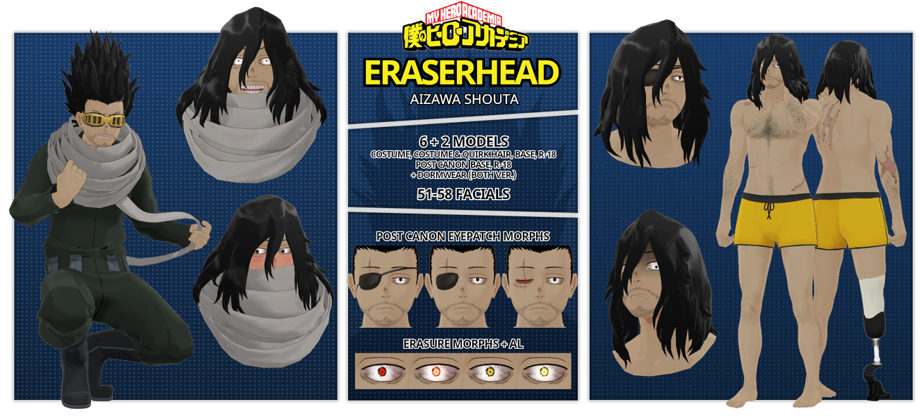 Mha Mmd MMD BNHA Model DL - Eraserhead (Shota Aizawa) by Nodiel-71 on DeviantArt