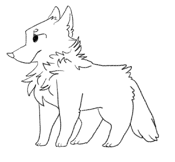 wolf lineart- free