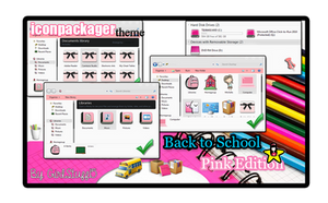 Iconpackager Theme (Back to School) PINK EDITION