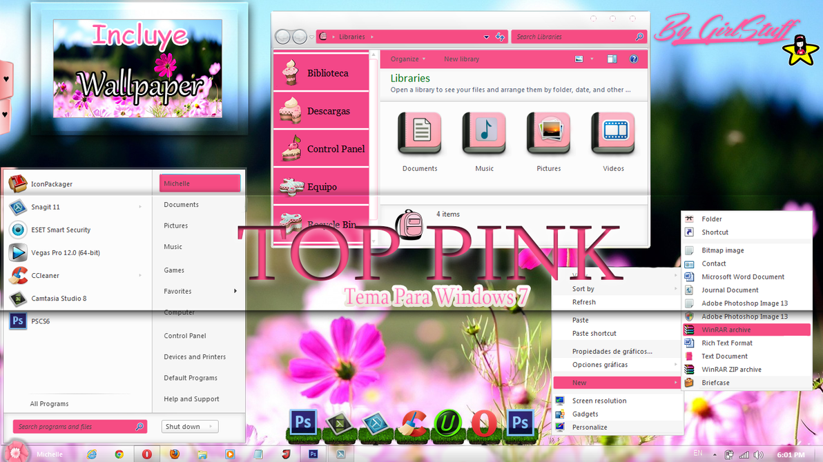 TOP PINK Theme Windows 7 n.n by girlstuff15 on DeviantArt