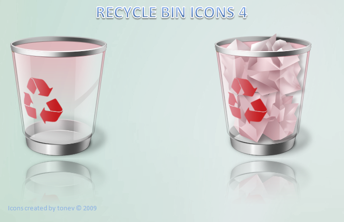 Pink recycle bin