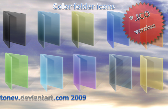 The color folders in .ico by tonev on DeviantArt