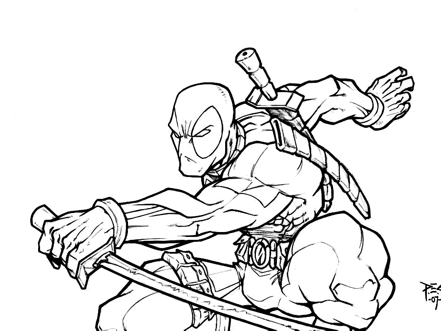 Deadpool Drawing Inked by turtleart97599 on DeviantArt