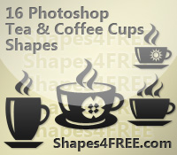 16 Coffee and Tea Cup Shapes by Shapes4FREE