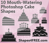 10 Cake PS Custom Shapes by Shapes4FREE