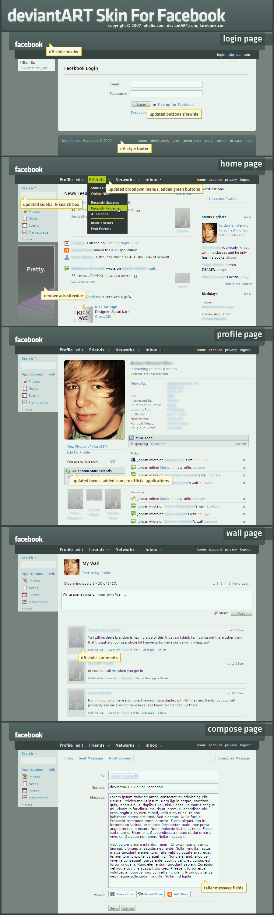 deviantART Skin For Facebook