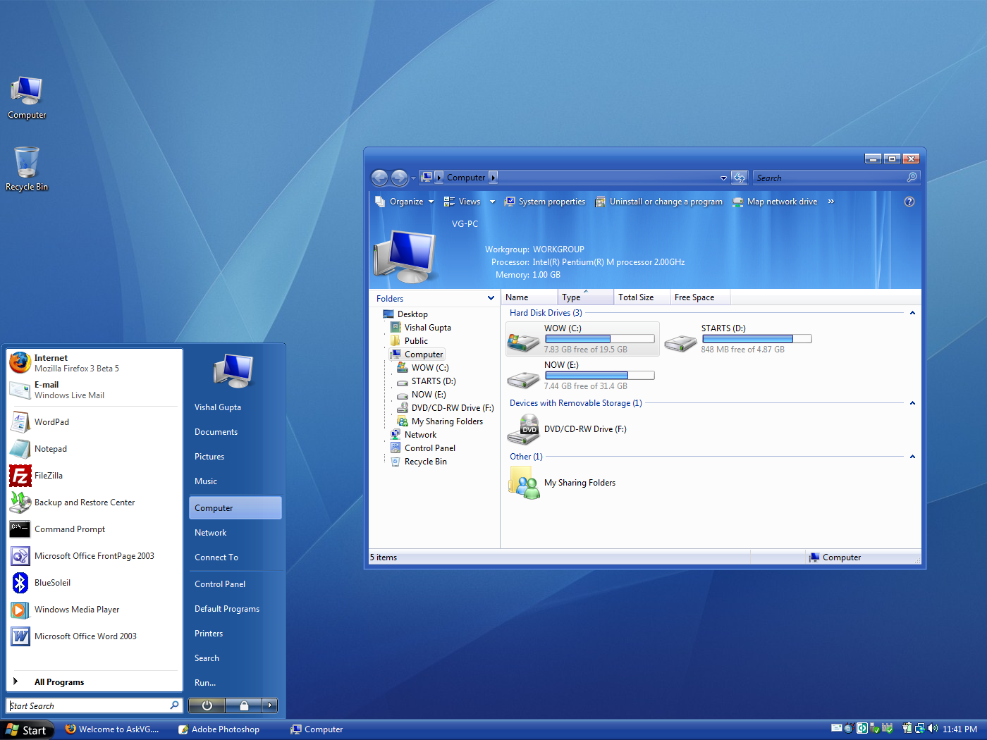 Vista Blue Refresh Theme