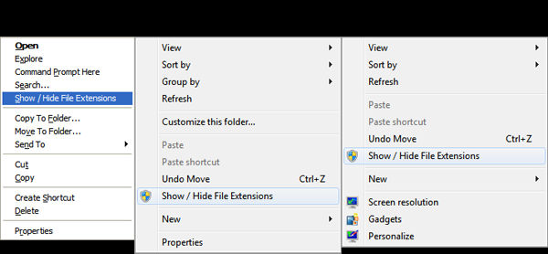 Show - Hide File Extension Mod