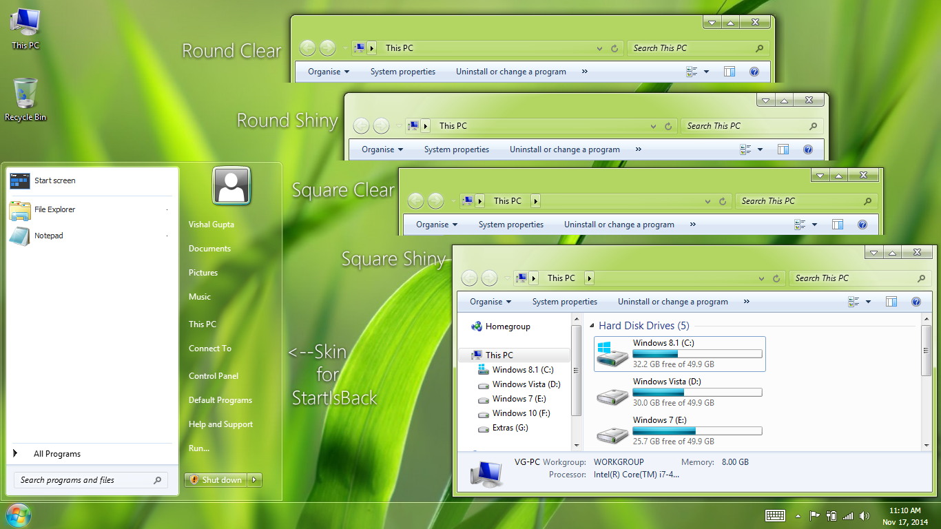 AeroVG Ei8ht.1ne Theme for Windows 8.1