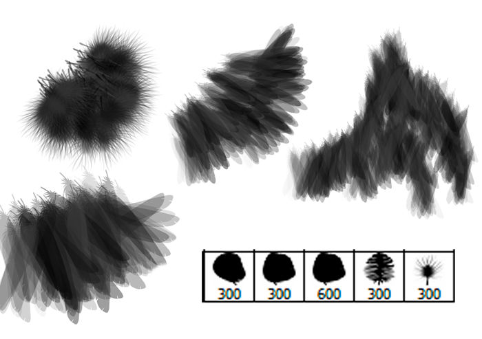 bird feather brushes by mintoons on