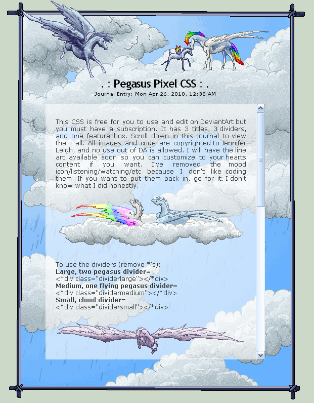 Pegasus Pixel CSS - Daylight