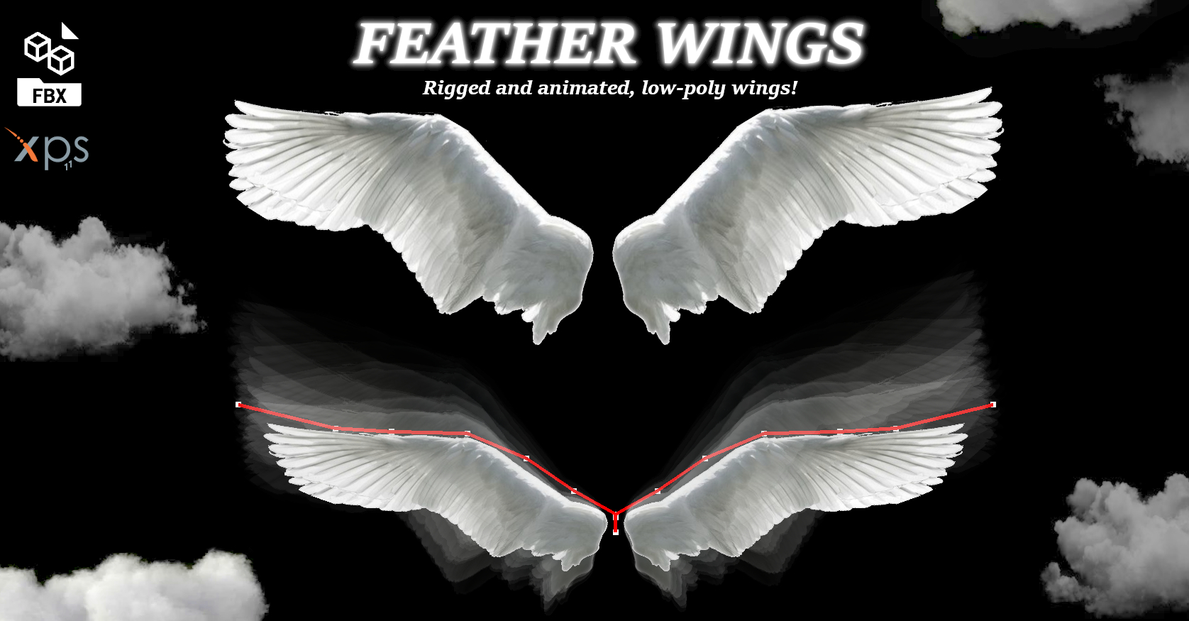 Animated featherd wings