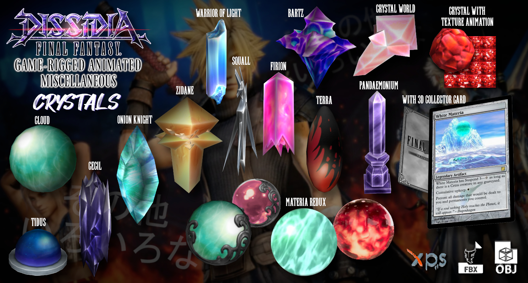 Dissidia FF Animated Crystals Pack (FBX XPS OBJ) by Honorsoft on DeviantArt
