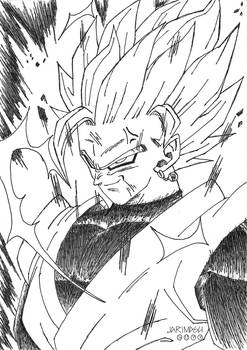 Black Goku ssj2 estilo manga a tinta