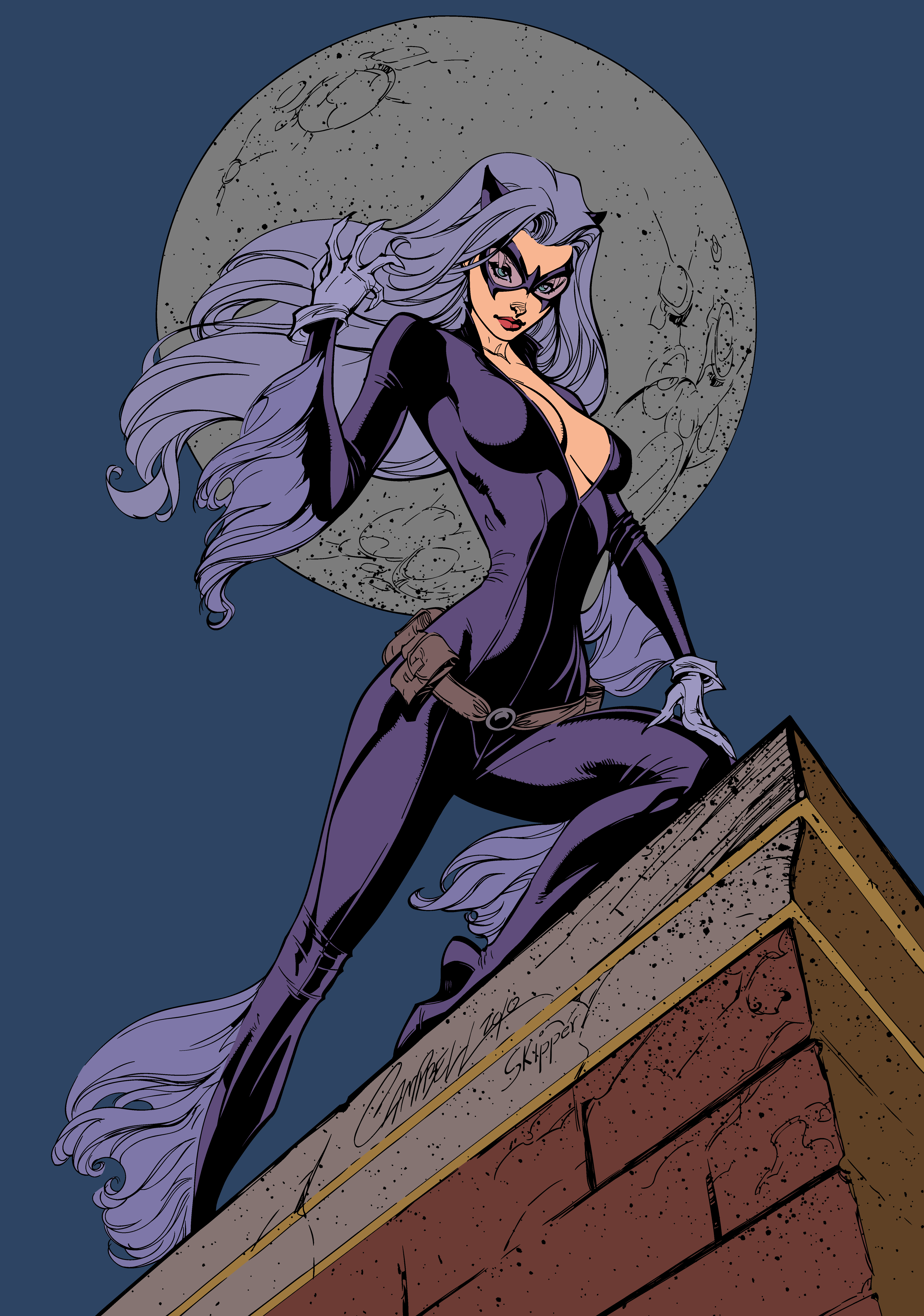 blackcat on the prowl   inks by j skipper