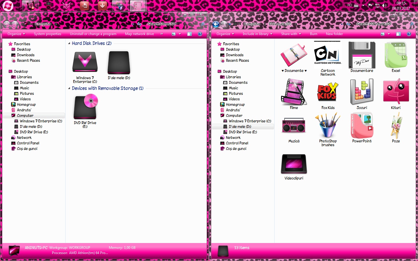 Pink Win 7 theme II