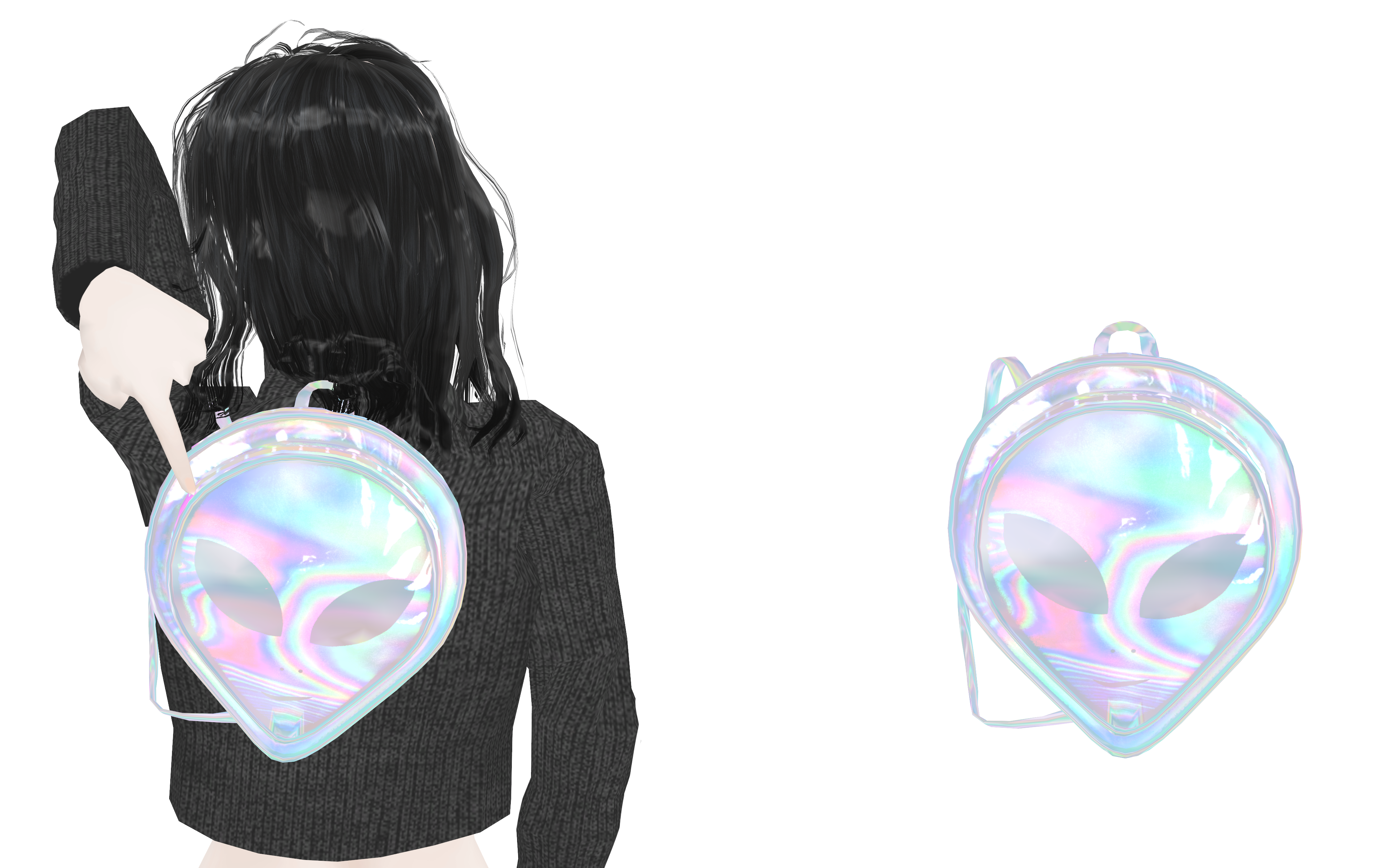 Holographic top alien backpack