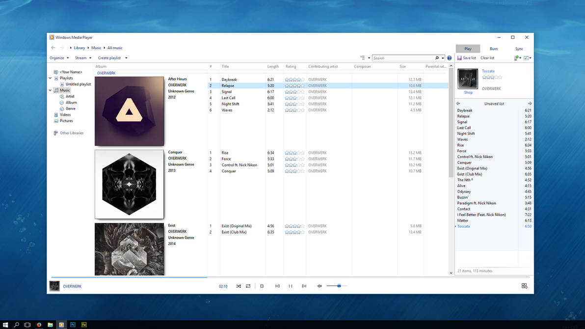 Windows 10 Media Player Facelift