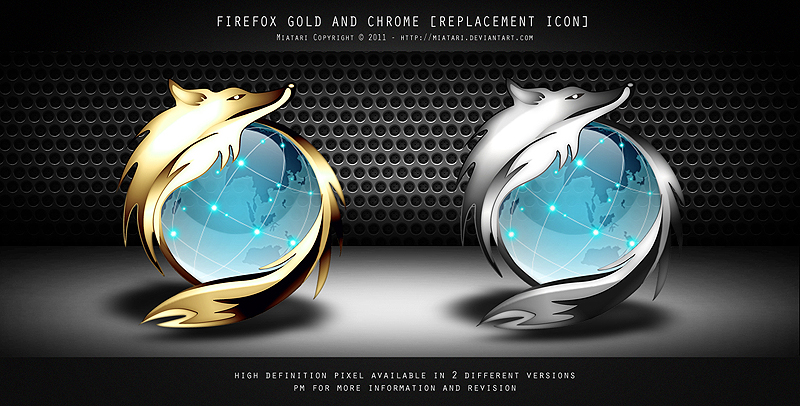 FIREFOX GOLD CHROME ICON