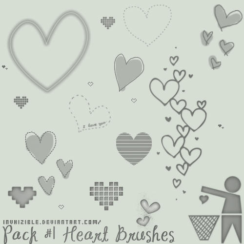 Pack num.1 Heart Brushes by invhizible on DeviantArt