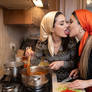 while cooking  sexy womens