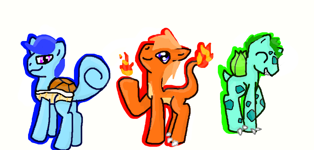 Pokemon Kanto Starters by cutecatz on DeviantArt