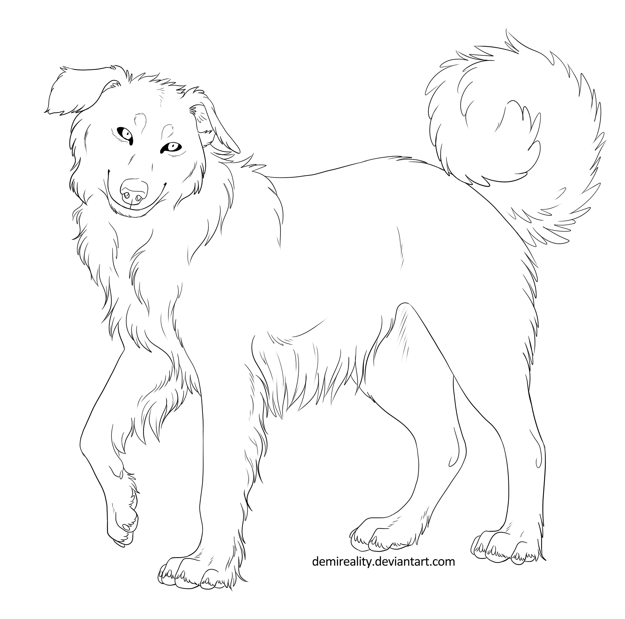 Free Dog Lineart (png+paint update) by DemiReality on DeviantArt
