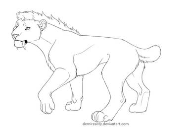 Free Sabertooth Lineart  (png and paint version)