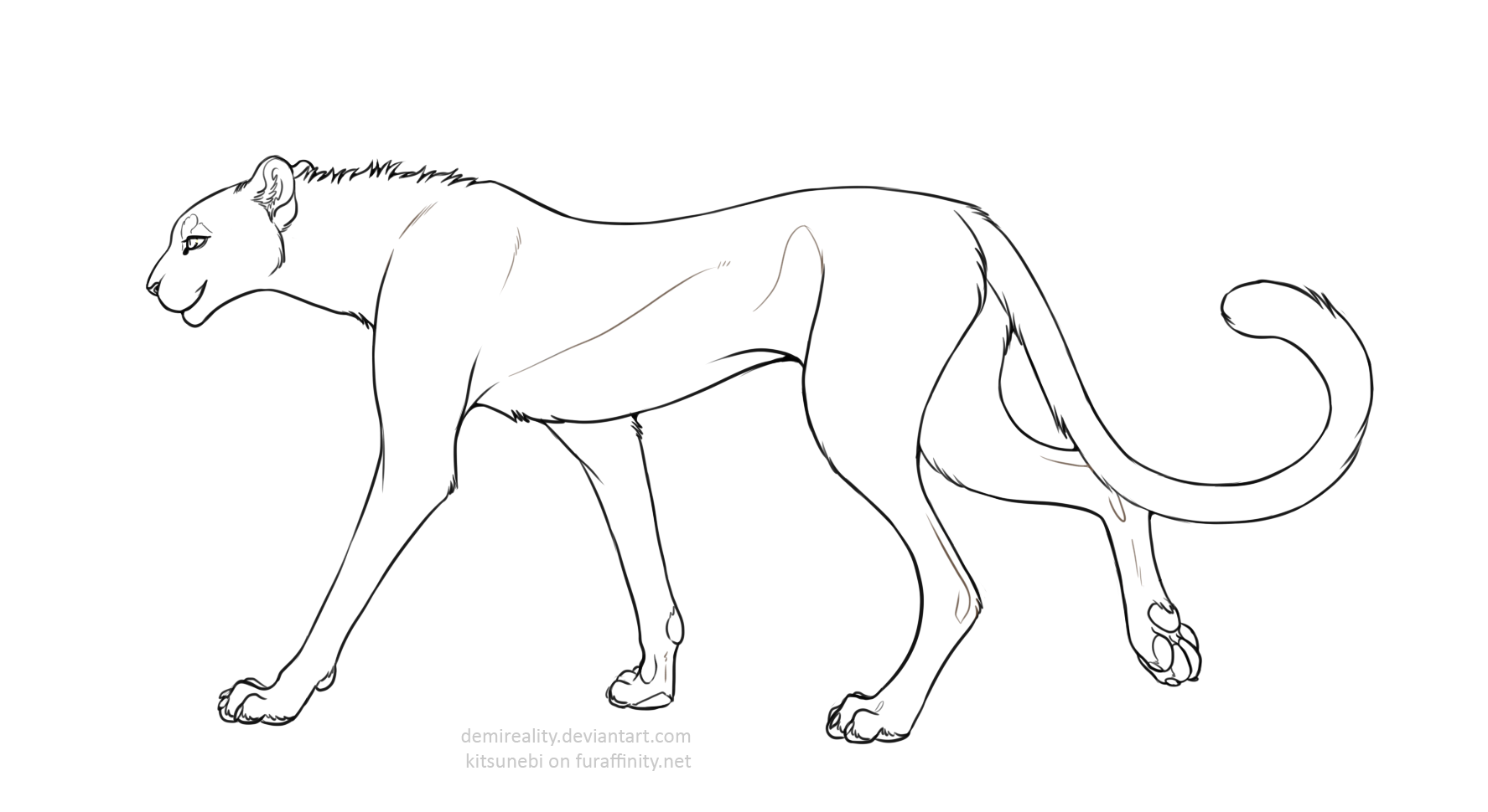 Free Cheetah Lineart (png+paint update) by DemiReality on DeviantArt