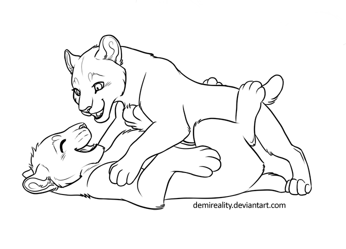 Feline Cubs Lineart FREE (png + paint update)