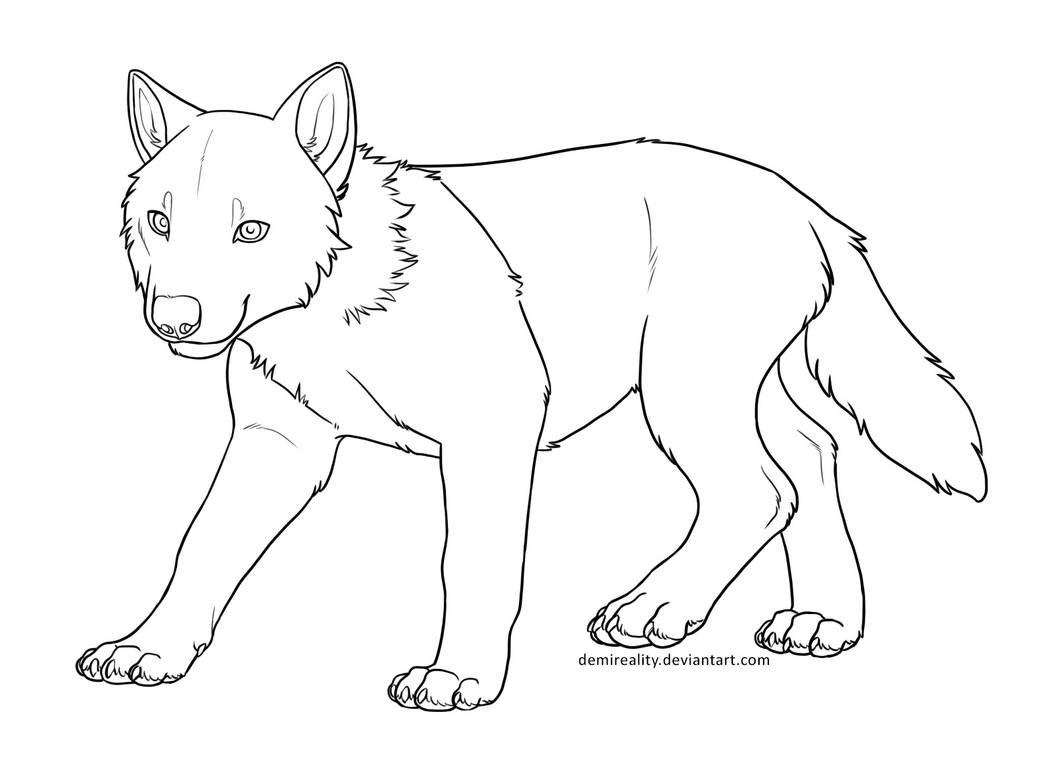 Free Puppy Lineart by DemiReality on DeviantArt