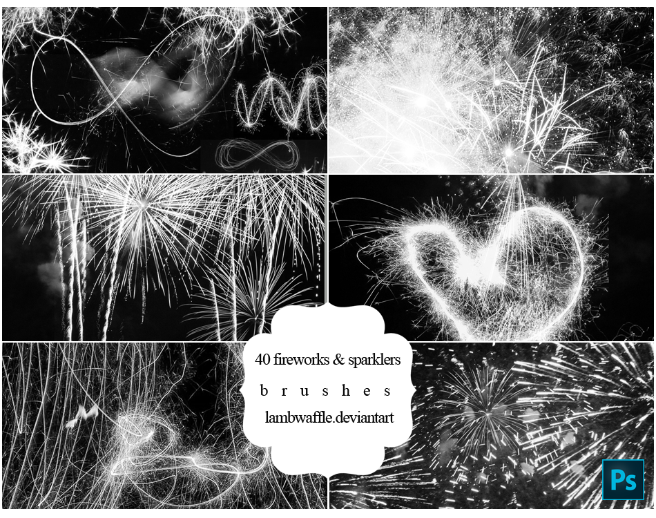 40 Fireworks and Sparklers Brushes