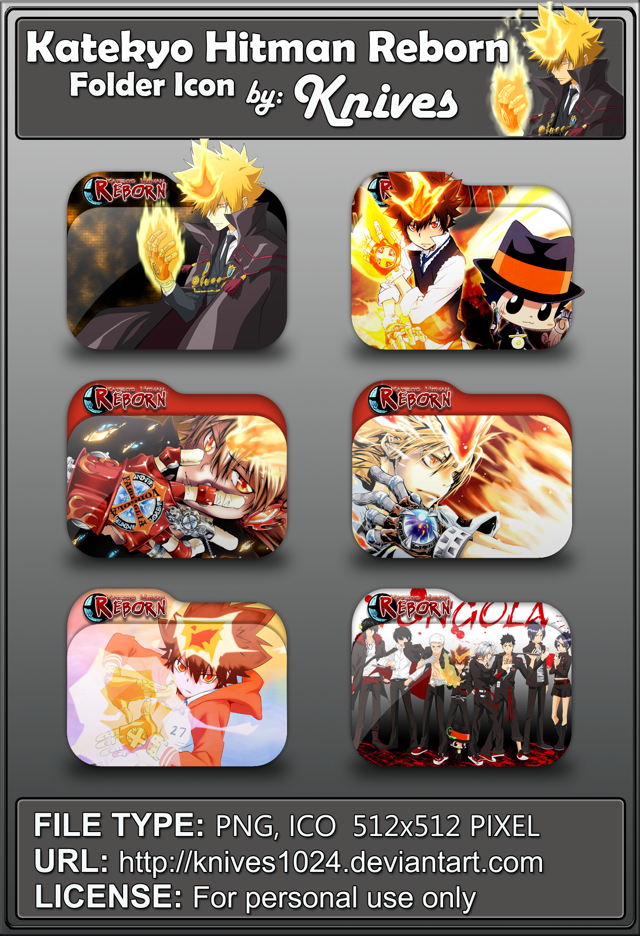 Katekyo Hitman Reborn Anime Folder Icon by Kni