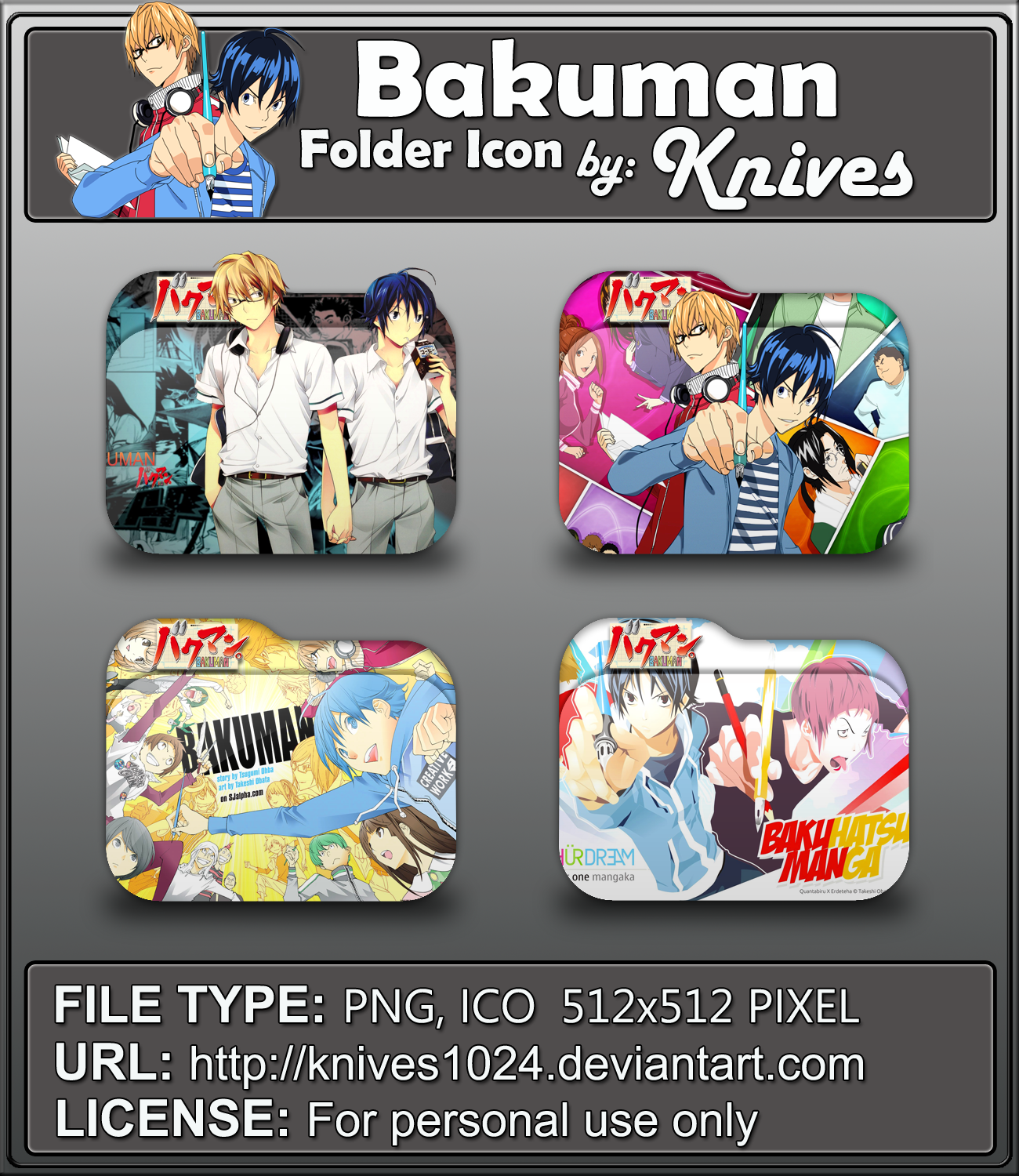 Bakuman Anime Folder Icons by Knives