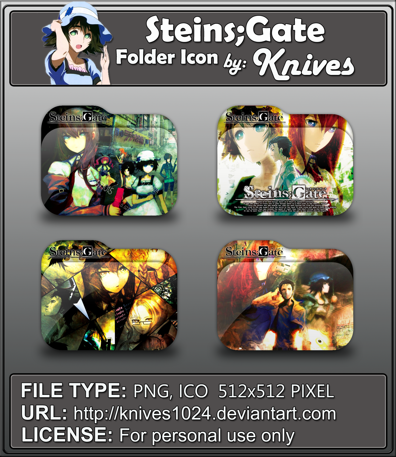 Steins,Gate Anime Folder Icon by Knives