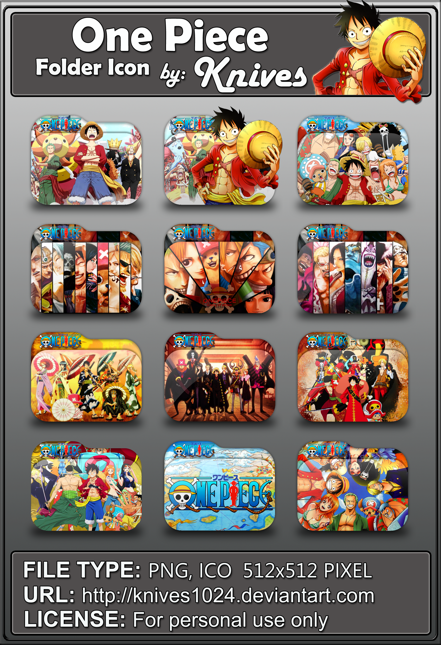 One Piece Anime Folder Icon By Knives By Knives1024 On Deviantart