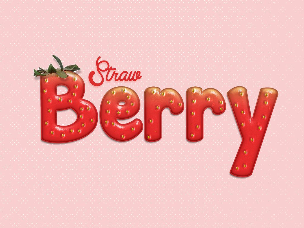 StrawBerry text effect PSD